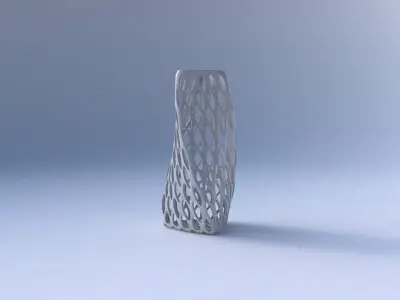 Vase twist triangle with bubble grid lattice 3D print model