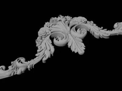 Central decor ornament for furniture 3D model 918