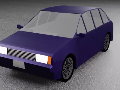 Mini Car Lowpoly Free low-poly 3D model