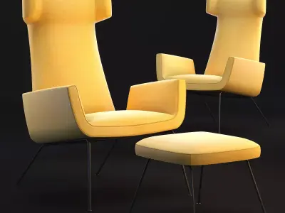 Pianca Dora Armchair and Ottoman 3D model