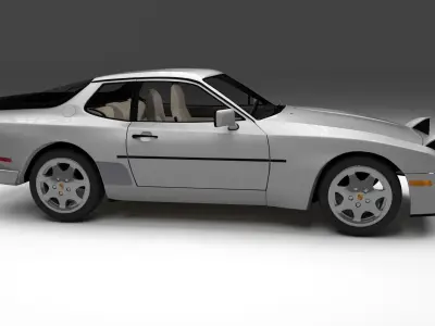 Porsche 944 S2 with Interior HDRI 3D model
