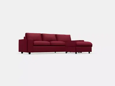 VIMLE 3-seat sofa with chaise longue 10 Low-poly 3D model