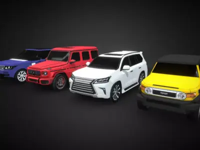 SUV Cars Pack Collection - Low Poly Low-poly 3D model
