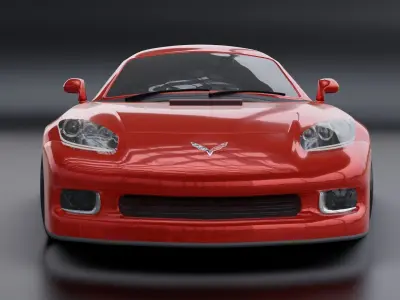 Corvette car 3d model Low-poly 3D model