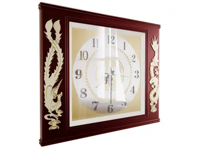 Classic Wood Clock 3D model