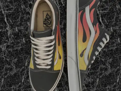 VANS 3D SHOES - FLAME  Low-poly 3D model