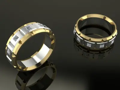 Jewelry Ring Gold 3D print model 51