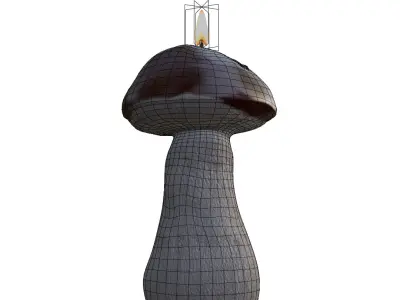 Mushroom Candle Low-poly 3D model
