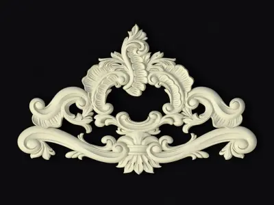 Central decor ornament for furniture 3D model 1051