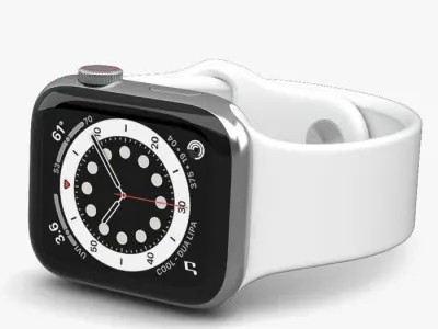 apple watch s4 sport 44mm white 3D model