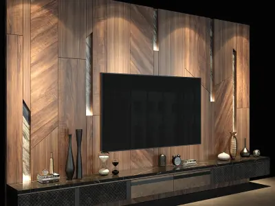 background wall Postmodern television 3D model