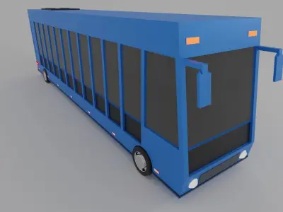 Cartoon Low Poly Bus Vechiles Pack  Low-poly 3D model