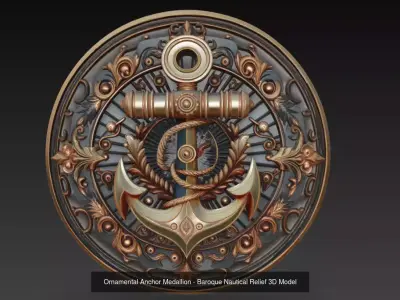 Maritime Anchor Medallion Collection - Ornamental Nautical 3D