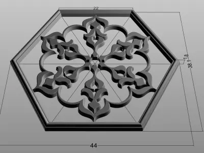 hexagon motif 3D print model