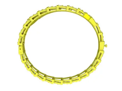 A7517 Luxury Snake Diamond Women Bangle Bracelets 3D Model 3D print model