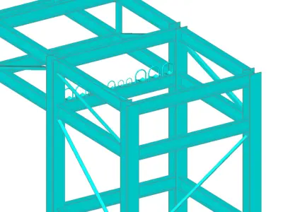 Pipe Bridge 13m long 2m wide  3D model