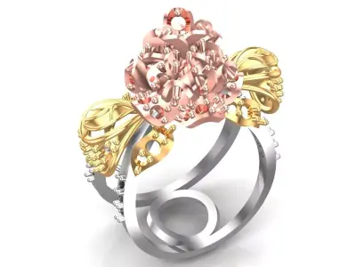 Cocktail Diamonds Ring 3D print model