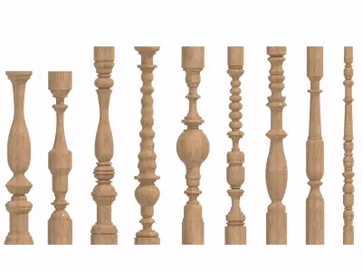 Wood Balustrades 3D model