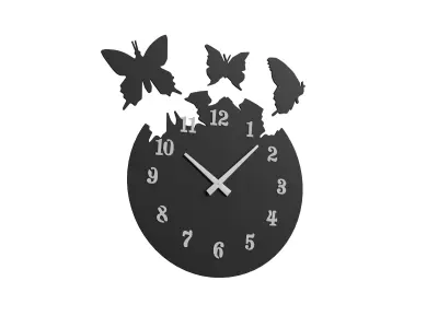 Butterfly Decoration Wall Clock 3D model