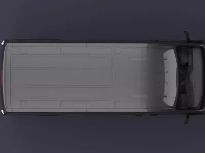 Transit Van Long Truck Black 3D model