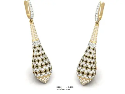 Women Diamond Earrings 3D print model