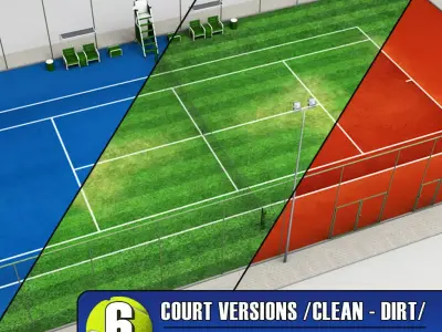 Tennis court stadium arena pack 3D model