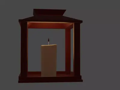 Lantern with candle Free 3D model
