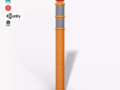 Portable Delineator Post Low-poly 3D model