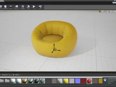 Capsule Chair Zippy UE4 Low-poly 3D model