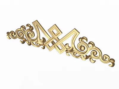 Carved Plaster Molding Decoration 040 Low-poly 3D model