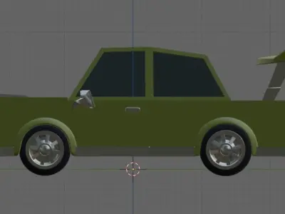 Low-poly Green Old Car Free low-poly 3D model