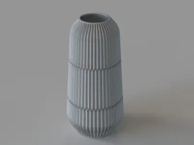 Piega Large Blue And White Vase 3D model