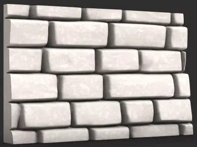 Rubble Stone Wall Low Poly Kit 3D print model