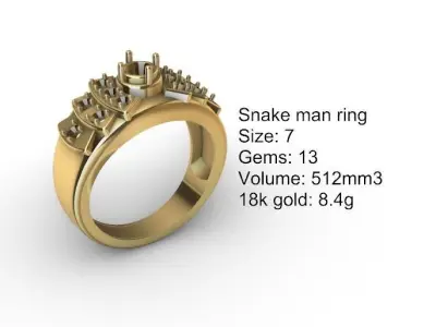Man bow ring  3D print model