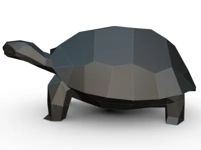 turtle low poly polygonal 3D print model