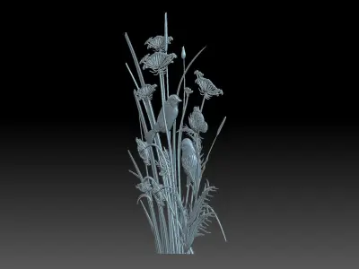 Birds long pole 3D print model