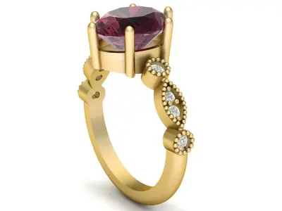 LUXURY ENGAGEMENT DIMOND RING 3D PRINTABLE MODEL 3D print model