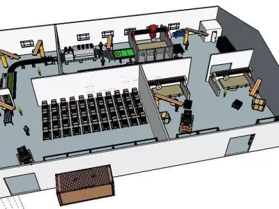 Factory Layout 3D model