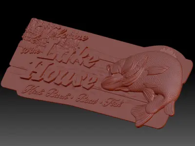 Welcome Lake Sign 3D print model