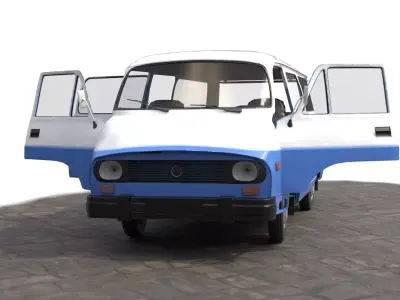 Detailed low poly van Low-poly 3D model
