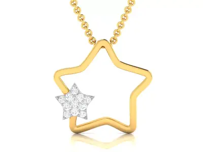 Women Star Pendant 3DM STL OBJ FBX Render Details 3D print model