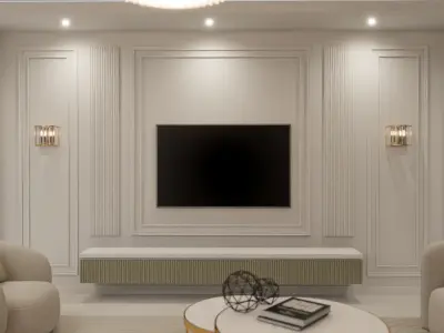 Interior Design of a Apartment in a Minimal Neo-Classical Style 3D model