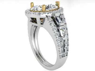 Pear Halo Ring 3584 3D print model