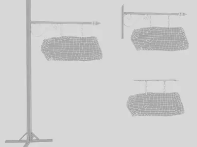 old stone wc sign 02 Low-poly 3D model