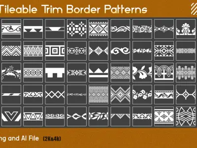 Modern Border Pattern - Alpha Brush Texture