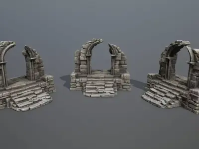 Ruin Gate Low-poly 3D model