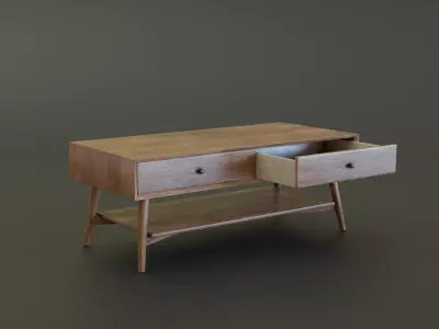 Mid-Century Coffee Table Low-poly 3D model