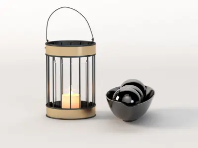 Tealight Jar Candle Holder Sleeve Lantern With  Table Top 3D model