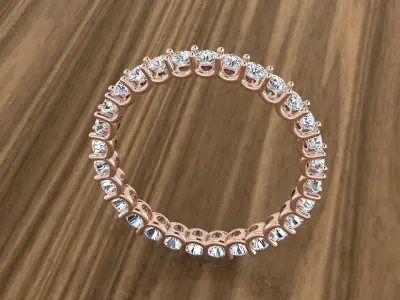 Jewelry Diamond Ring 3D print model 2