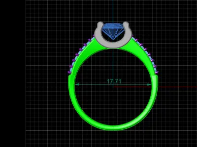 STL 3DM Print Ready Women Diamond Ring Lightweight Printable  3D print model 124